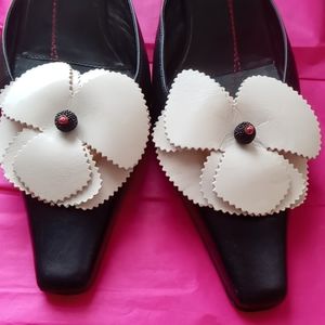 KATE SPADE White Magnolia Square Toe Slide Pump